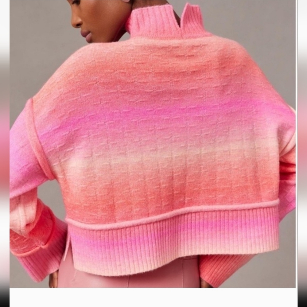 Anthropologie Pilcro Cropped Mock-Neck Sweater Medium - Picture 7 of 7